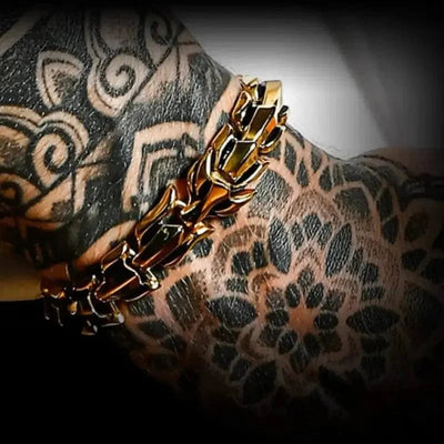 Bracelet du serpent "Colère de Jörmungand" - Or-HERITAGE VIKING