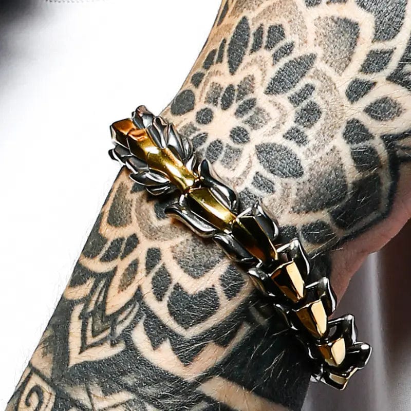 Bracelet du serpent "Colère de Jörmungand" - Or / Argent-HERITAGE VIKING