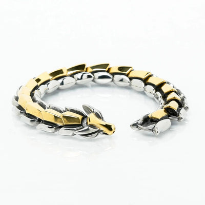 Bracelet du serpent "Colère de Jörmungand" - Or / Argent-HERITAGE VIKING