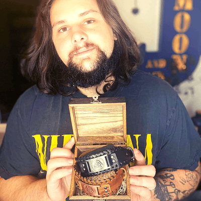 Bracelet en cuir ajustable - Symbole Valknut®-HERITAGE VIKING