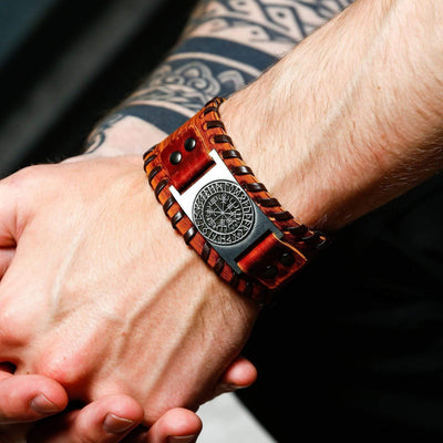 Bracelet de Viking en Cuir-HERITAGE VIKING