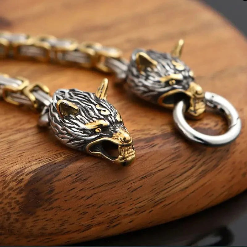 Bracelet Loup Géant Doré - Fenrir-HERITAGE VIKING