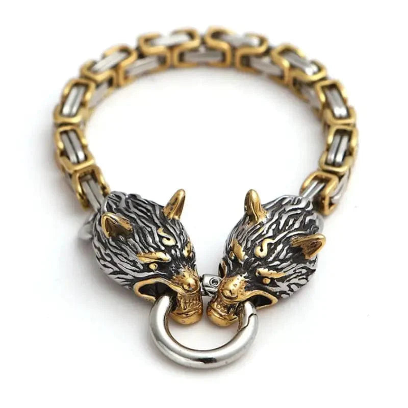 Bracelet Loup Géant Doré - Fenrir-HERITAGE VIKING