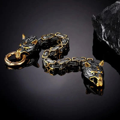 Bracelet Loup Géant Doré - Fenrir-HERITAGE VIKING