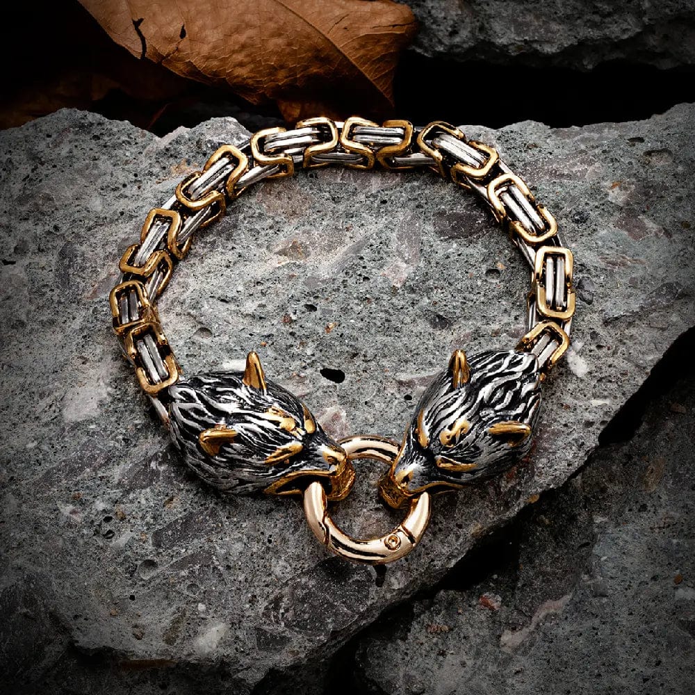 Bracelet Loup Géant Doré - Fenrir-HERITAGE VIKING