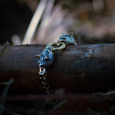 Bracelet Loup Géant Doré - Fenrir-HERITAGE VIKING