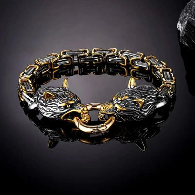 Bracelet Loup Géant Doré - Fenrir-HERITAGE VIKING