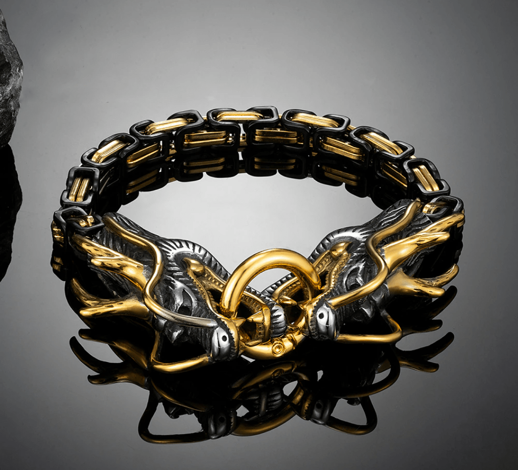 Bracelet Viking - Chaîne d'Ouroboros-HERITAGE VIKING