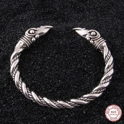 Bracelet Viking en Argent Sterling 925 - Corbeaux d'Odin-HERITAGE VIKING