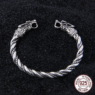 Bracelet Viking en Argent Sterling 925 - Le Regard des Loups-HERITAGE VIKING