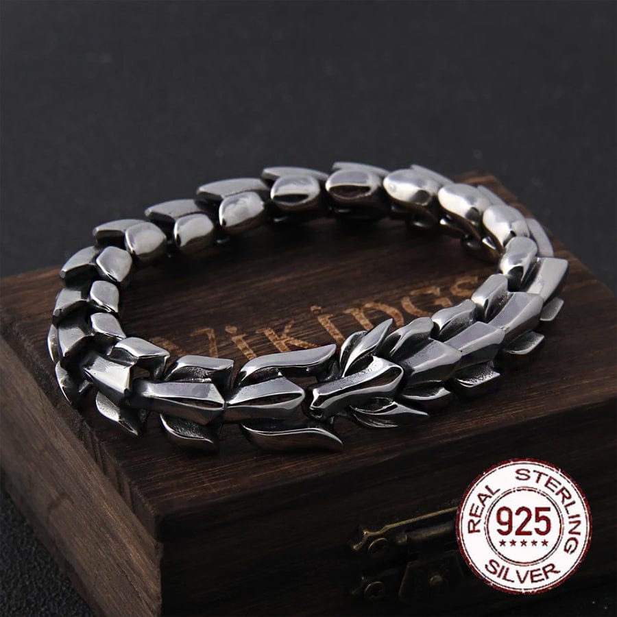 Bracelet Viking en Argent Sterling 925 - Le Splendide Ouroboros-HERITAGE VIKING