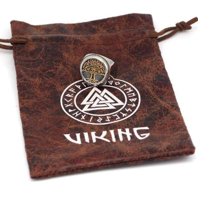 Chevalière Arbre de Vie dorée - acier inoxydable-HERITAGE VIKING