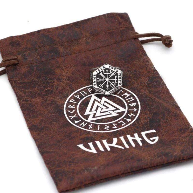 Chevalière viking rune Vegvisir - Acier inoxydable-HERITAGE VIKING