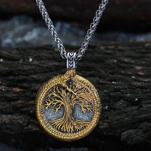 Collier arbre sacré d'Yggdrasil avec Jörmungand-HERITAGE VIKING