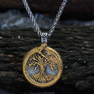Collier arbre sacré d'Yggdrasil avec Jörmungand-HERITAGE VIKING