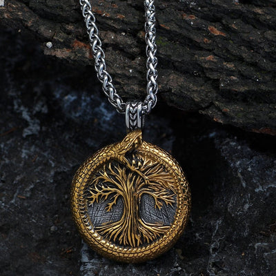 Collier arbre sacré d'Yggdrasil avec Jörmungand-HERITAGE VIKING