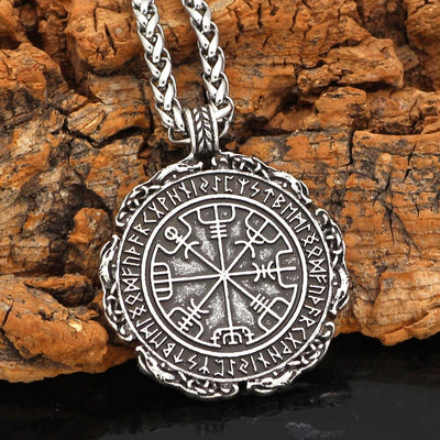 Collier boussole runique Vegvisir-HERITAGE VIKING