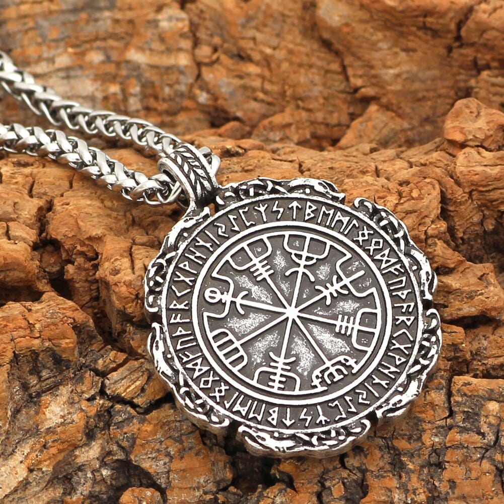 Collier boussole runique Vegvisir-HERITAGE VIKING