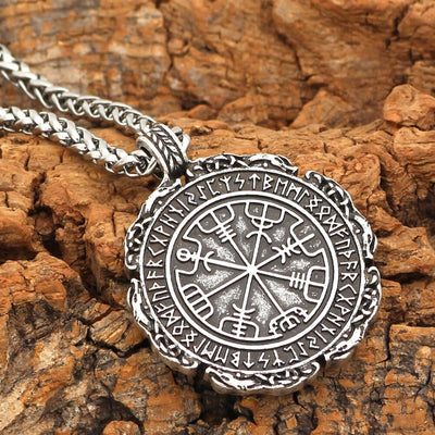 Collier boussole runique Vegvisir-HERITAGE VIKING