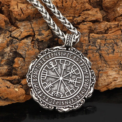 Collier boussole runique Vegvisir-HERITAGE VIKING