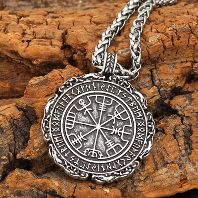 Collier boussole runique Vegvisir-HERITAGE VIKING