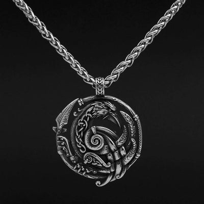 Collier corbeau d'Odin | Acier inoxydable-HERITAGE VIKING