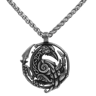 Collier corbeau d'Odin | Acier inoxydable-HERITAGE VIKING
