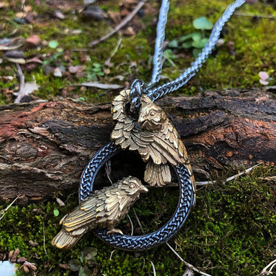 Collier corbeaux messagers d'Odin en acier inoxydable-HERITAGE VIKING