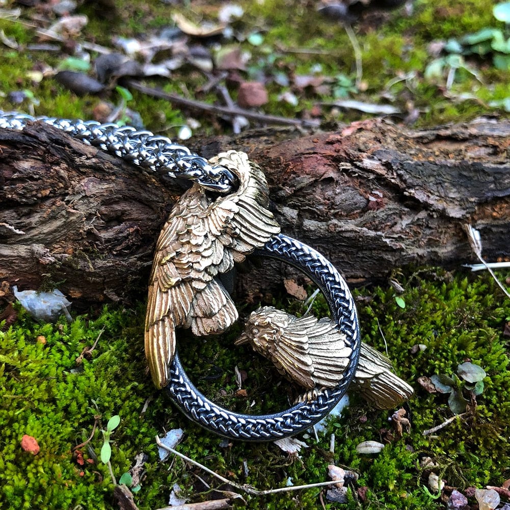 Collier corbeaux messagers d'Odin en acier inoxydable-HERITAGE VIKING