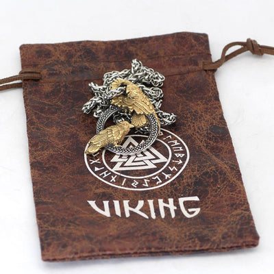 Collier corbeaux messagers d'Odin en acier inoxydable-HERITAGE VIKING