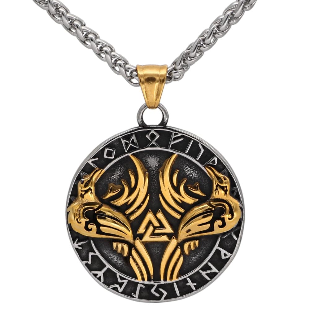 Collier Huginn et Muninn - Corbeaux d'Odin-HERITAGE VIKING