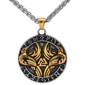 Collier Huginn et Muninn - Corbeaux d'Odin-HERITAGE VIKING