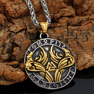 Collier Huginn et Muninn - Corbeaux d'Odin-HERITAGE VIKING