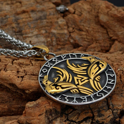Collier Huginn et Muninn - Corbeaux d'Odin-HERITAGE VIKING