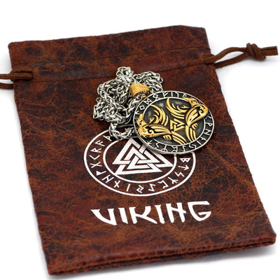 Collier Huginn et Muninn - Corbeaux d'Odin-HERITAGE VIKING