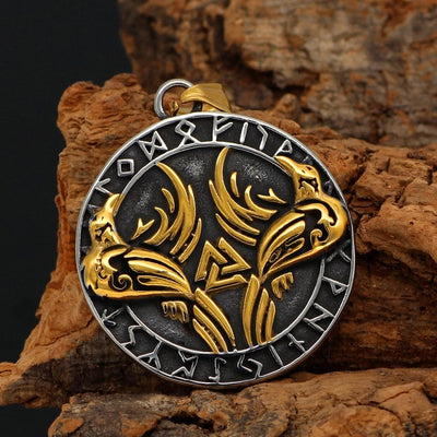Collier Huginn et Muninn - Corbeaux d'Odin-HERITAGE VIKING