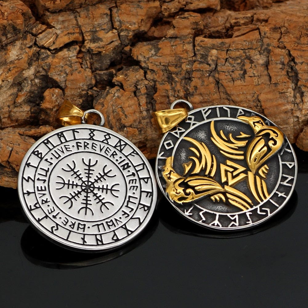 Collier Huginn et Muninn - Corbeaux d'Odin-HERITAGE VIKING