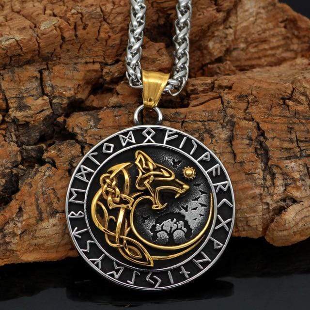 Collier Loup Géant Doré - Fenrir-HERITAGE VIKING