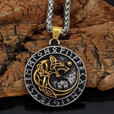 Collier Loup Géant Doré - Fenrir-HERITAGE VIKING
