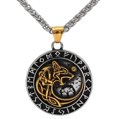 Collier Loup Géant Doré - Fenrir-HERITAGE VIKING