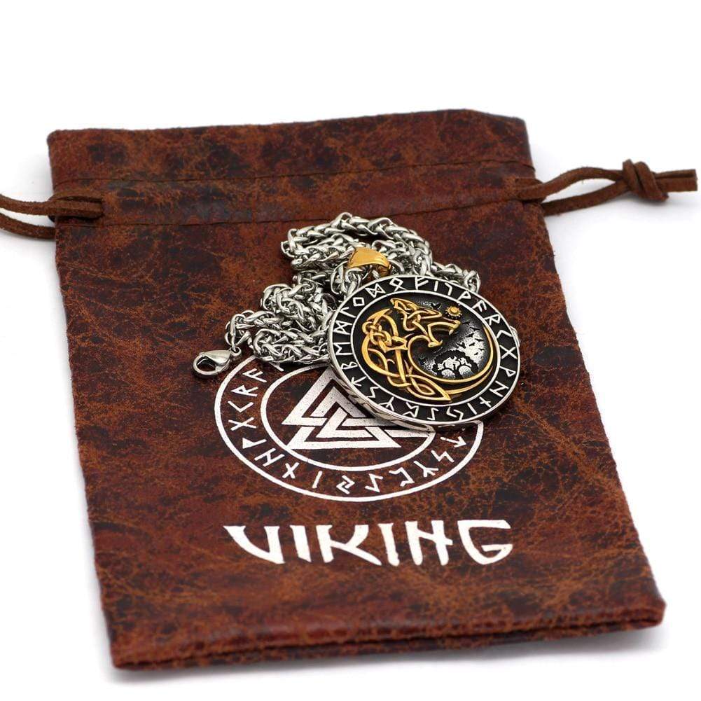 Collier Loup Géant Doré - Fenrir-HERITAGE VIKING