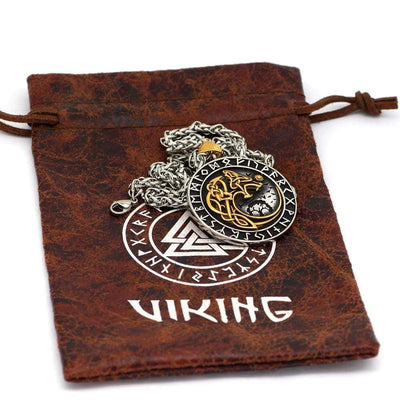 Collier Loup Géant Doré - Fenrir-HERITAGE VIKING