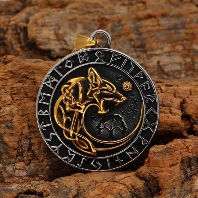 Collier Loup Géant Doré - Fenrir-HERITAGE VIKING