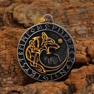 Collier Loup Géant Doré - Fenrir-HERITAGE VIKING