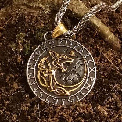 Collier Loup Géant Doré - Fenrir-HERITAGE VIKING