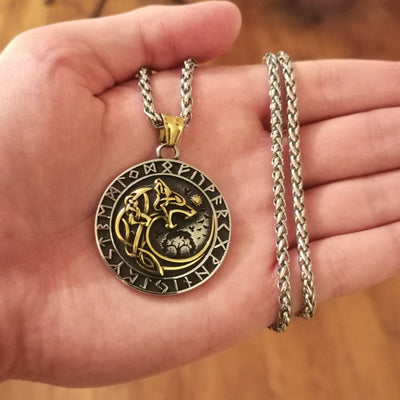 Collier Loup Géant Doré - Fenrir-HERITAGE VIKING