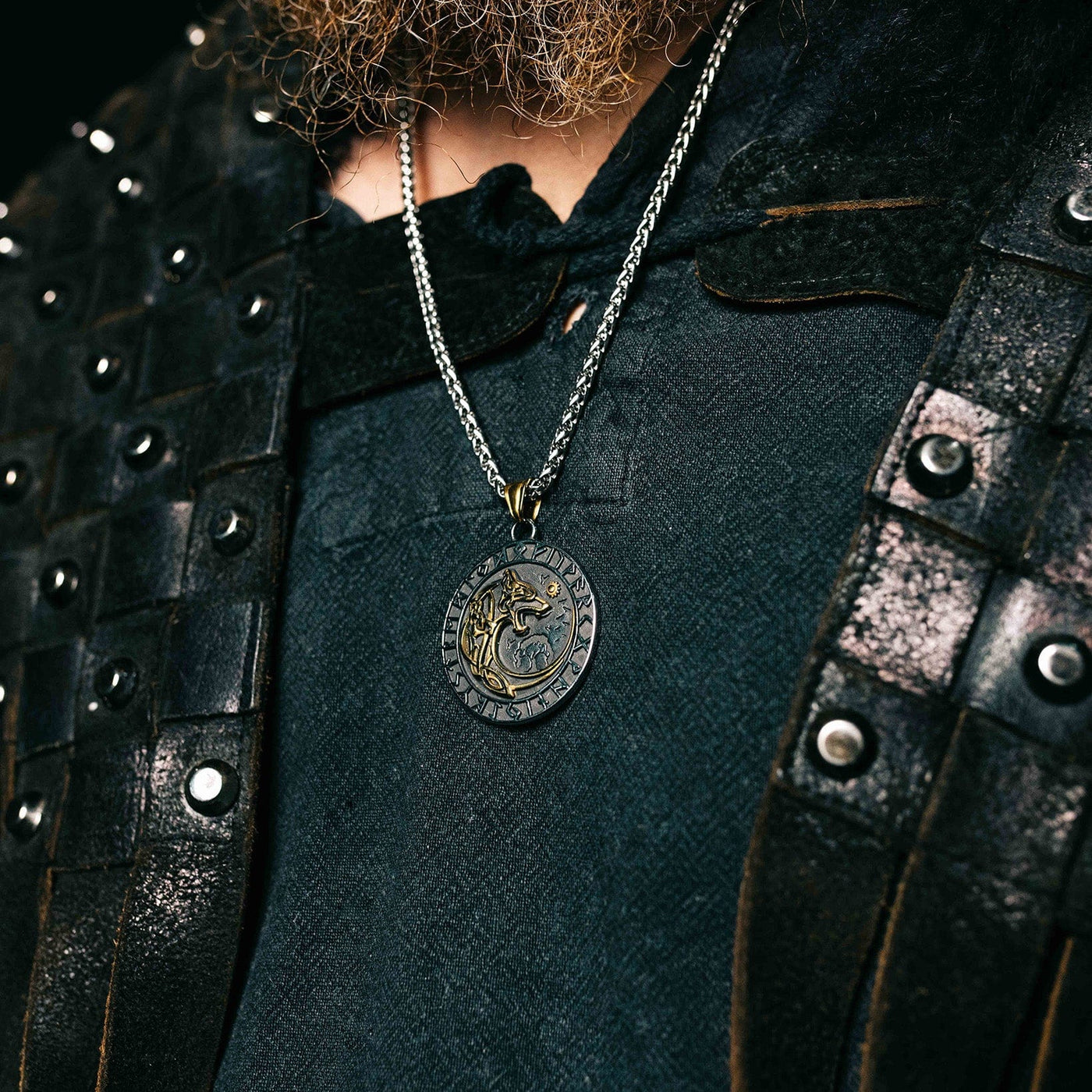 Collier Loup Géant Doré - Fenrir-HERITAGE VIKING