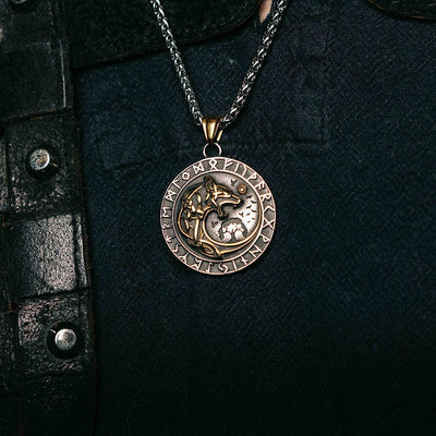 Collier Loup Géant Doré - Fenrir-HERITAGE VIKING
