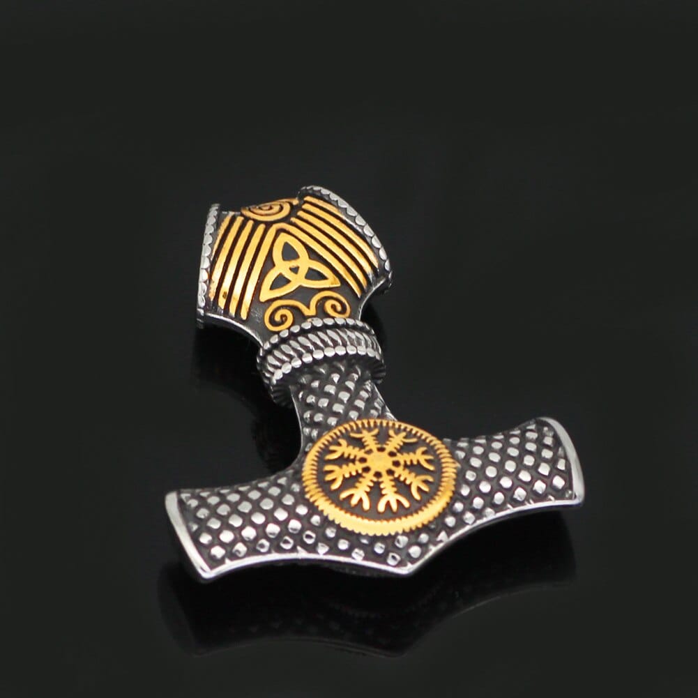 Collier marteau de Thor avec heaume de la terreur-HERITAGE VIKING