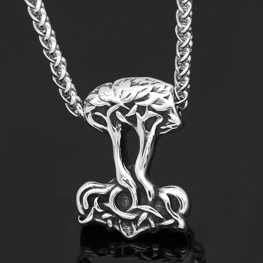 Collier Mjolnir en forme d'Yggdrasil-HERITAGE VIKING